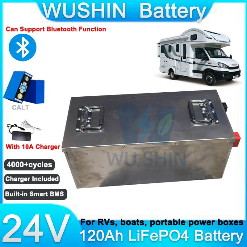24V 120Ah LiFePO4 Battery Deep Cycle Lithium Iron Phosphate with BMS for Solar System RV Off-Grid Marine UPS Trolling Motor
24V 120Ah LiFePO4 Battery Deep Cycle Lithium Iron Phosphate with BMS for Solar System RV Off-Grid Marine UPS Trolling Motor