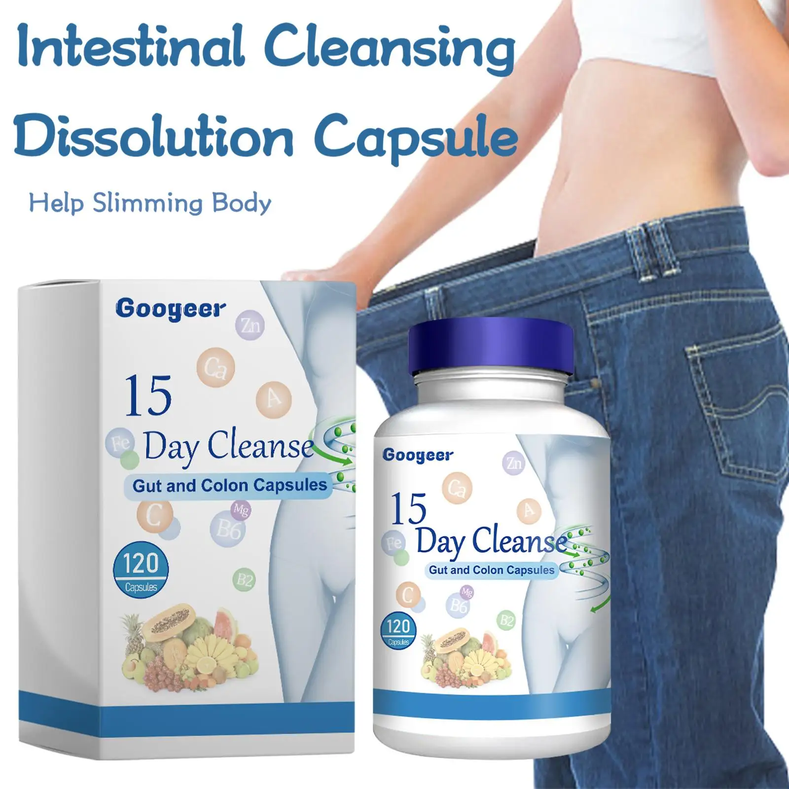 Googeer 120pcs Intestinal Cleanse Capsules Promote Healthy Gut Flora Digestive Regulate Vitamin Support Intestinal Clean Capsule
Googeer 120pcs Intestinal Cleanse Capsules Promote Healthy Gut Flora Digestive Regulate Vitamin Support Intestinal Clean Capsule