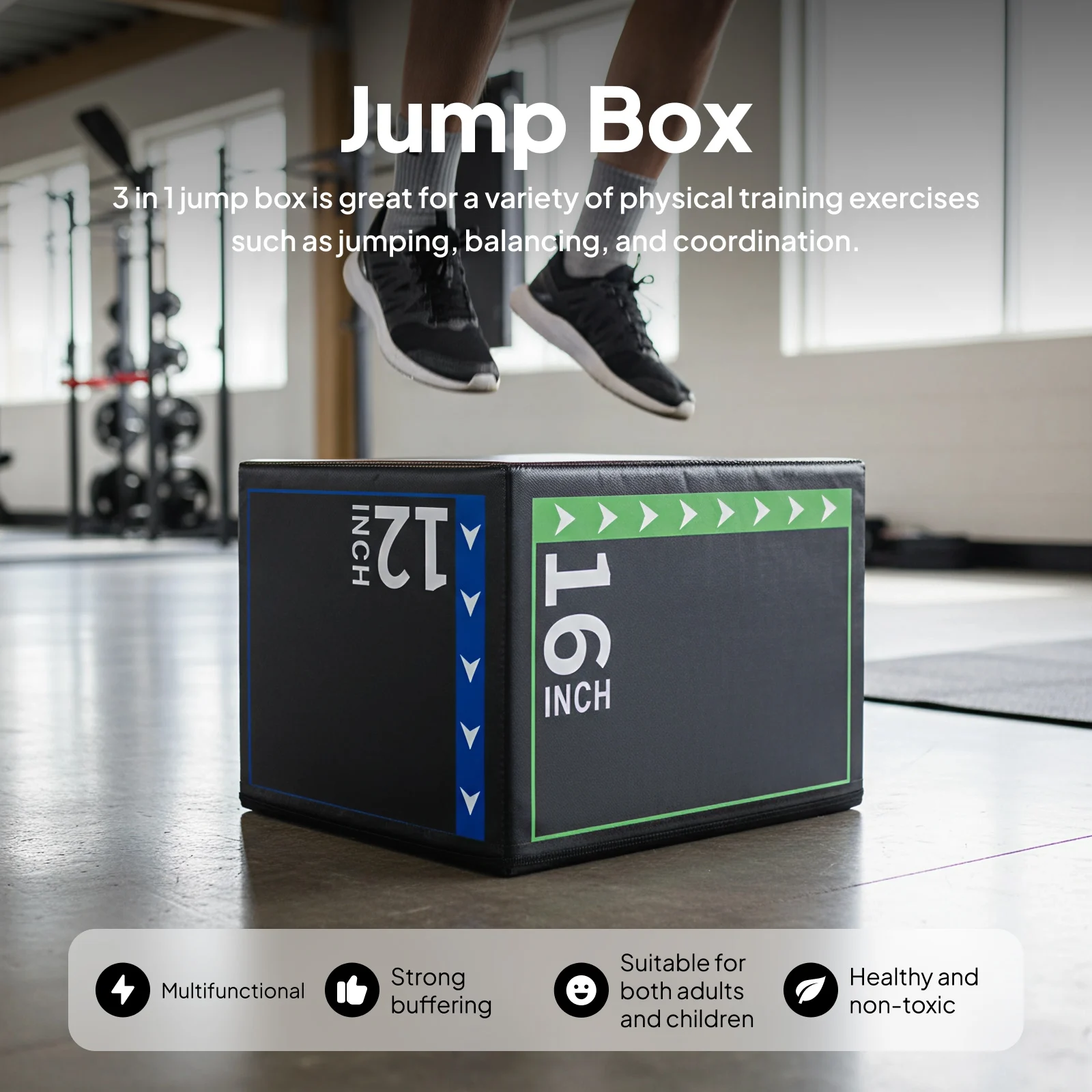 30cmx35cmx40cm Jumping Agility Box 3 in 1 Home Gym Conditioning Strength Training Plyo Box
30cmx35cmx40cm Jumping Agility Box 3 in 1 Home Gym Conditioning Strength Training Plyo Box