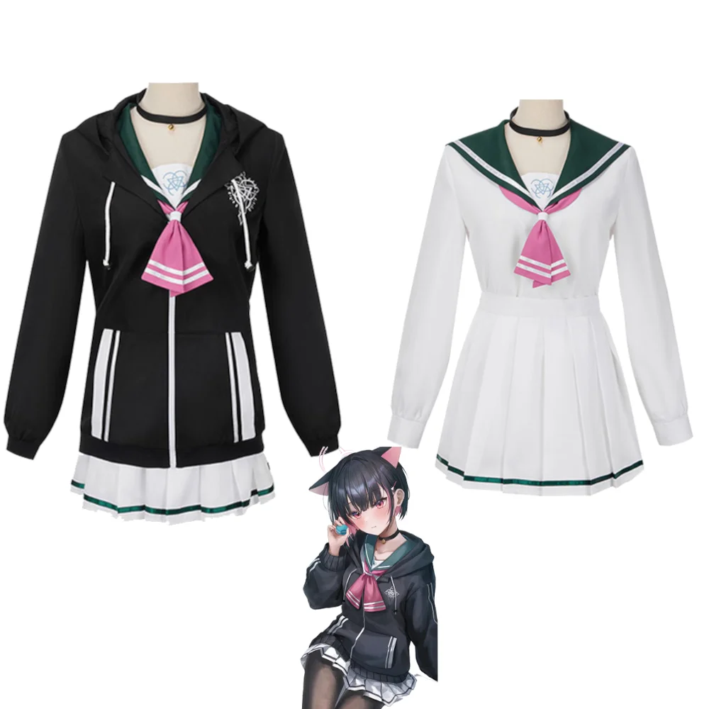 Kazusa Anzuyama Cosplay Costume Blue Archive Kazusa Set Black Cat Ear Hoodie Sailor Suit Set Girls' School Style Anime Uniform
Kazusa Anzuyama Cosplay Costume Blue Archive Kazusa Set Black Cat Ear Hoodie Sailor Suit Set Girls' School Style Anime Uniform