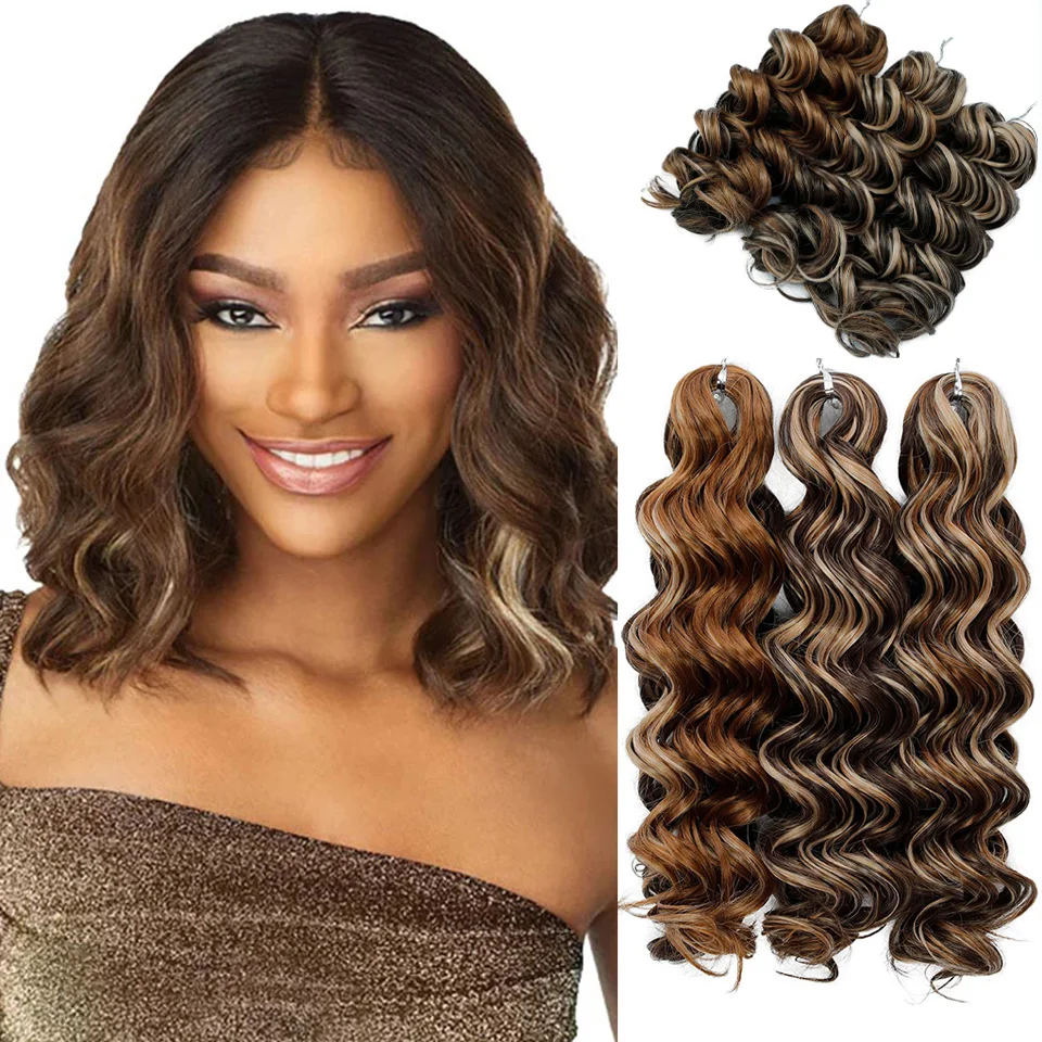 3 Pcs/Strands Ombre Brown Loose Crochet Hair Extension 12 Inch Short Body Wave Braiding Synthetic Hair Extension For All Seasons
3 Pcs/Strands Ombre Brown Loose Crochet Hair Extension 12 Inch Short Body Wave Braiding Synthetic Hair Extension For All Seasons
