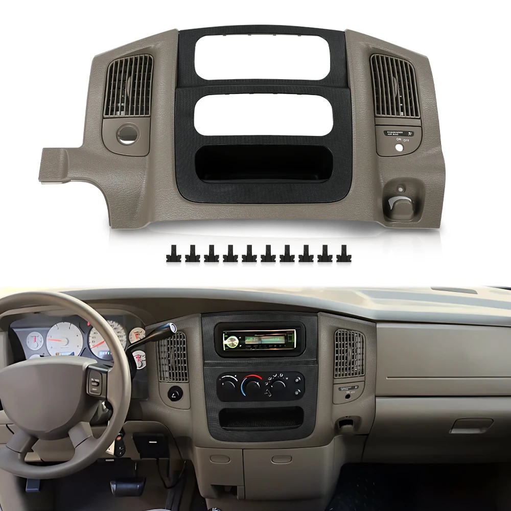 Центральная панель приборной панели радиосвязи с вентиляционными отверстиями, подходит для грузовика Dodge Ram 02-05
Центральная панель приборной панели радиосвязи с вентиляционными отверстиями, подходит для грузовика Dodge Ram 02-05