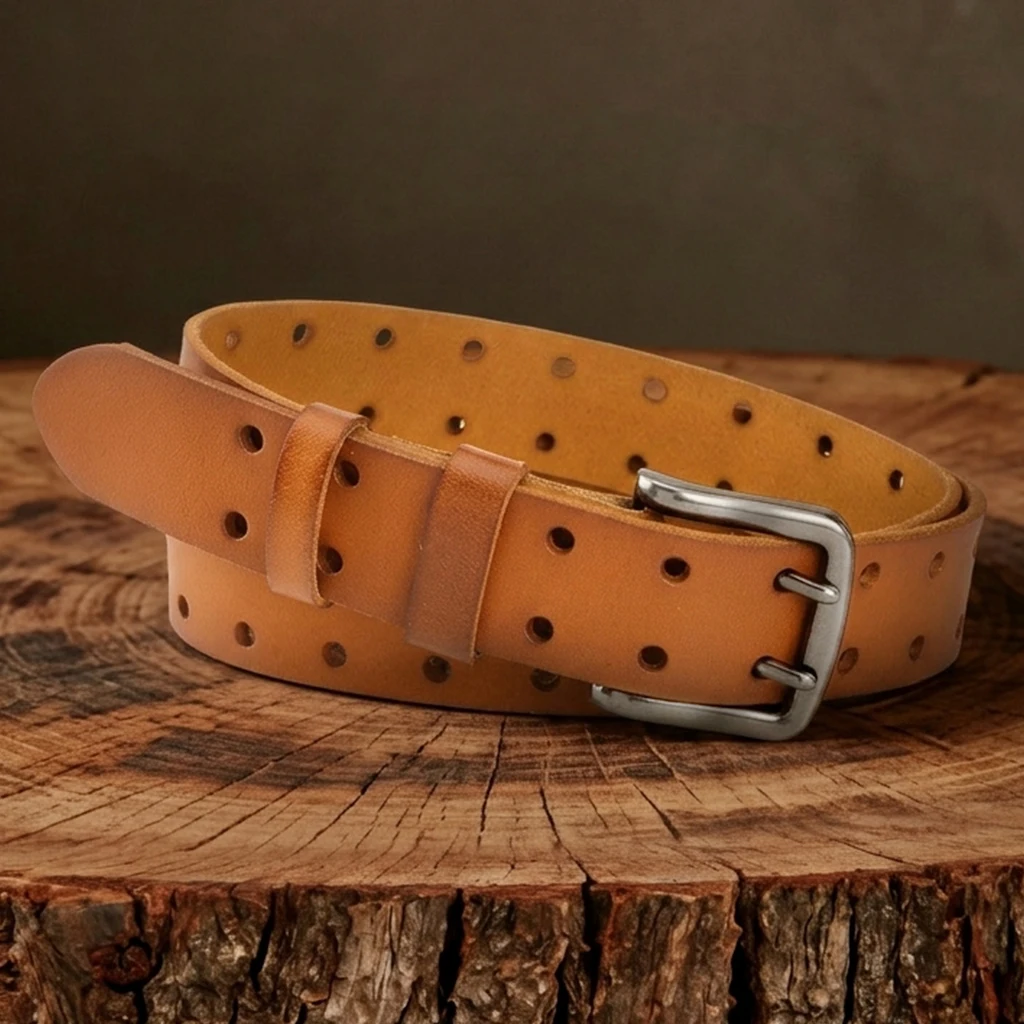 1pc Duty Full Grain Leather Belt for Men, Double Prong Black Buckle Double Row Holes Work Waist Strap, Perfect Gift for Father's
1pc Duty Full Grain Leather Belt for Men, Double Prong Black Buckle Double Row Holes Work Waist Strap, Perfect Gift for Father's
