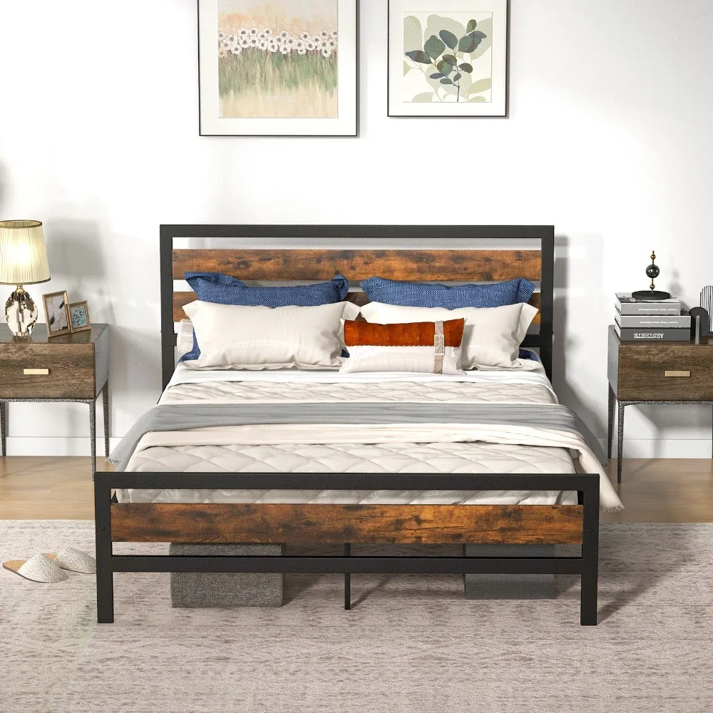 Industrial Metal Platform Bed Frame Rustic Headboard Mattress Foundation Queen
Industrial Metal Platform Bed Frame Rustic Headboard Mattress Foundation Queen