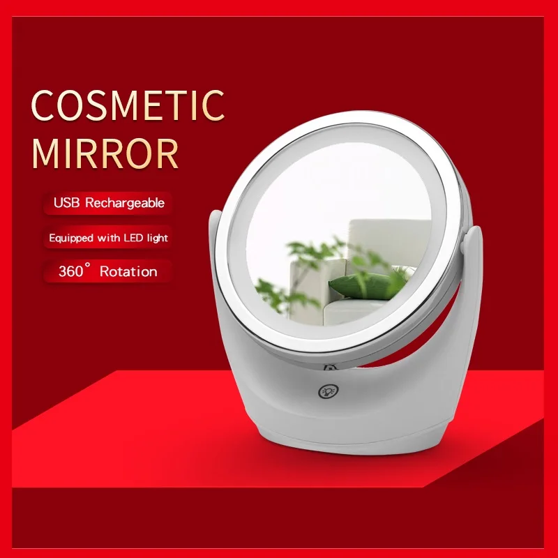 Desktop smart makeup mirror with LED light, three-speed dimming, 5x magnification,desktop fill light makeup mirror USB charging
Desktop smart makeup mirror with LED light, three-speed dimming, 5x magnification,desktop fill light makeup mirror USB charging