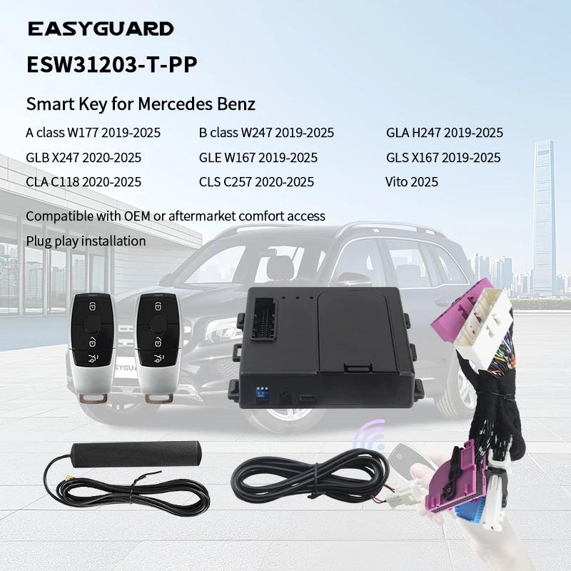 EASYGUARD Plug Play Smart Key PKE For Mercedes Benz A,B Class GLE,GLS,GLA,GLB,CLA,CLS 2019-2025 With Comfort Access
EASYGUARD Plug Play Smart Key PKE For Mercedes Benz A,B Class GLE,GLS,GLA,GLB,CLA,CLS 2019-2025 With Comfort Access
