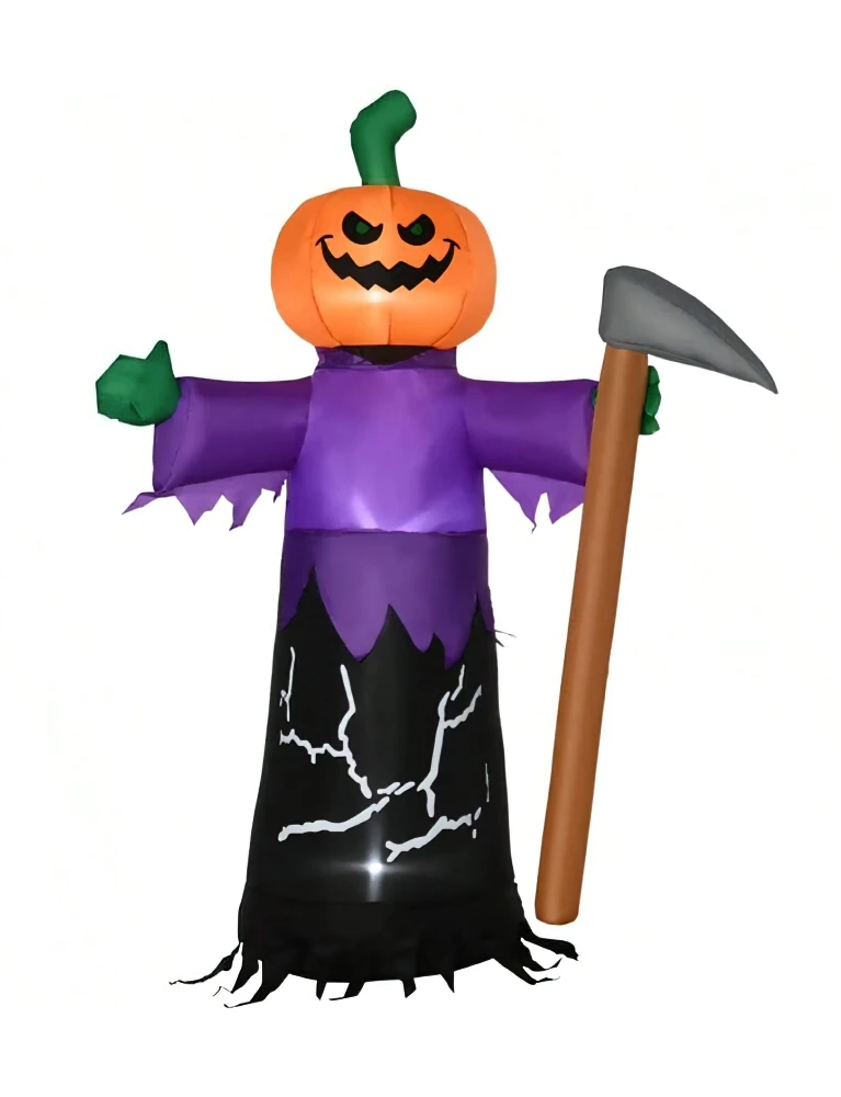 Halloween Inflatable Pumpkin Head Reaper With Scythe for Outdoor Indoor Yard Garden Holiday Party Decoration
Halloween Inflatable Pumpkin Head Reaper With Scythe for Outdoor Indoor Yard Garden Holiday Party Decoration