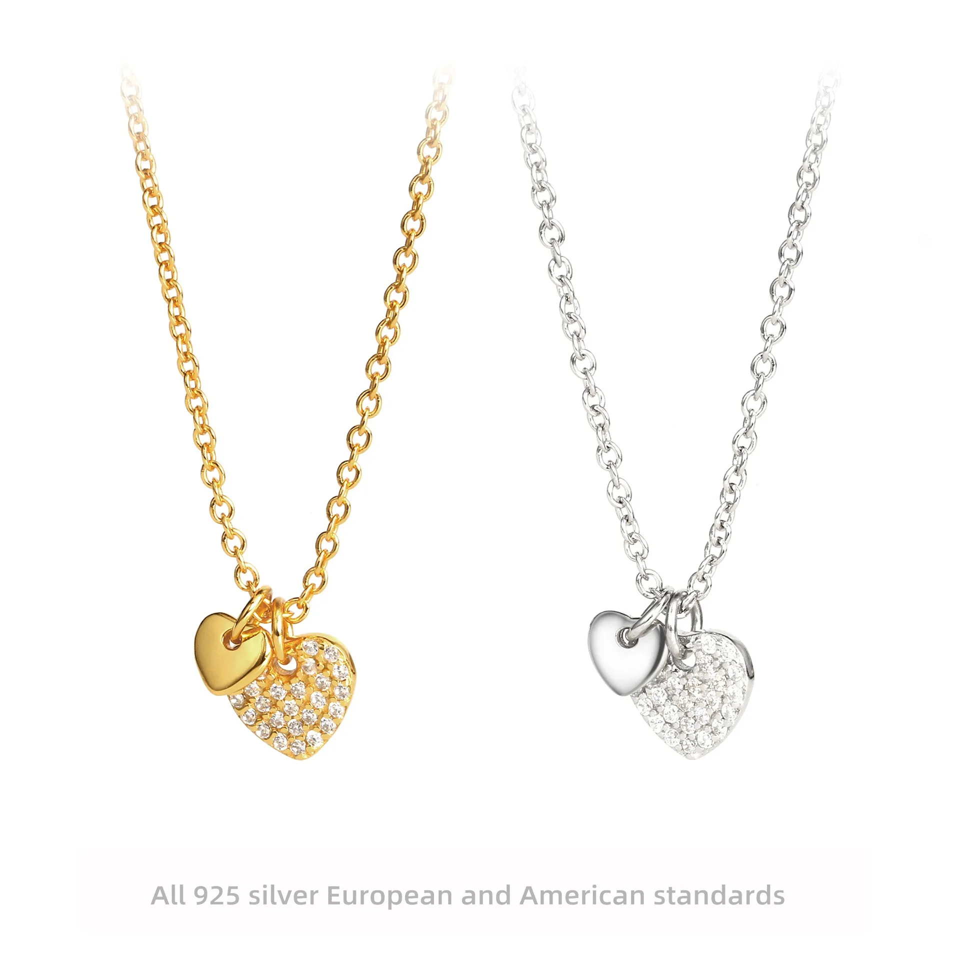 S925 Sterling Silver Interlocking Heart Necklace with Gemstones for Women Valentine's Day Luxury Gift
S925 Sterling Silver Interlocking Heart Necklace with Gemstones for Women Valentine's Day Luxury Gift