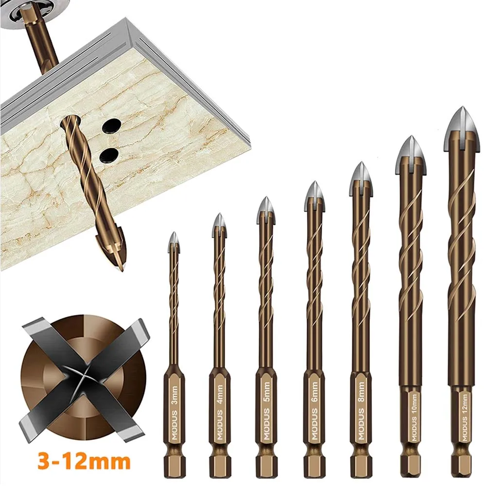 3-12mm Kit Cross Hex Tile Drill Bits Set for Glass Metal Ceramic Concrete Hole Opener Brick Hard Alloy Cross Bit Tools
3-12mm Kit Cross Hex Tile Drill Bits Set for Glass Metal Ceramic Concrete Hole Opener Brick Hard Alloy Cross Bit Tools