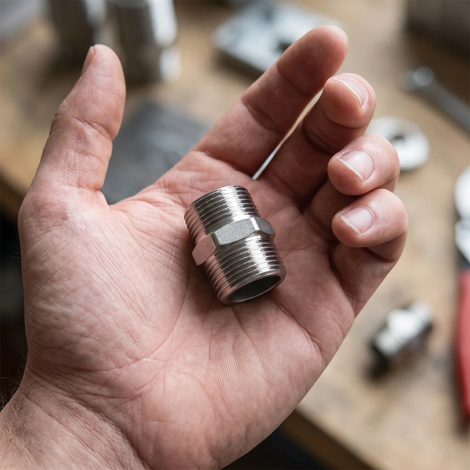 201 Stainless Steel NPT Male Thread Hex Nipple Fitting, High Strength Metal Pipe Connector for Home DIY & Indoor Plumbing
201 Stainless Steel NPT Male Thread Hex Nipple Fitting, High Strength Metal Pipe Connector for Home DIY & Indoor Plumbing