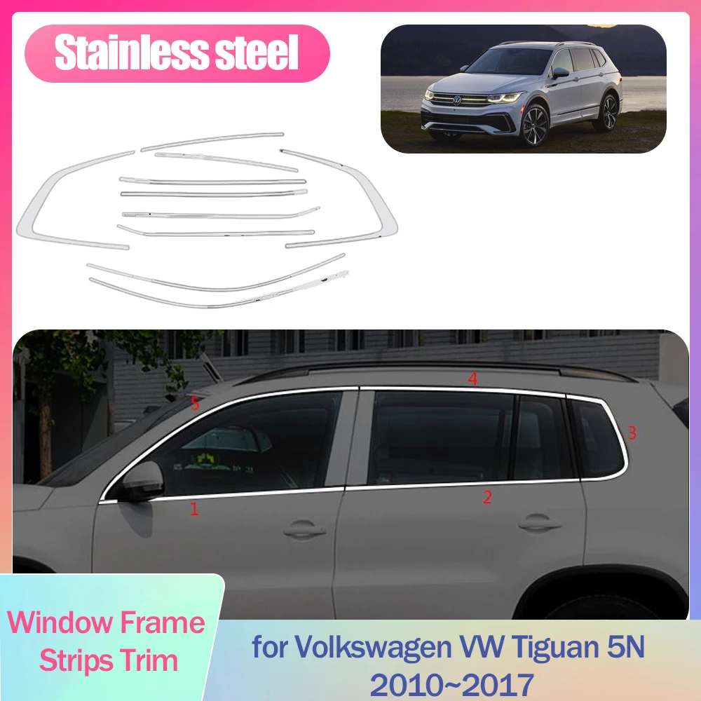 Full Window Frame Strips Trim for Volkswagen VW Tiguan 5N 2010~2017 Cover Silver Stainless Steel Sticke Styling Car Accessories
Full Window Frame Strips Trim for Volkswagen VW Tiguan 5N 2010~2017 Cover Silver Stainless Steel Sticke Styling Car Accessories