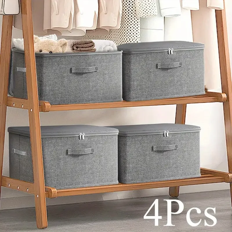 4 large-sized foldable waterproof storage boxes with flip-top lids, durable Oxford cloth storage boxes, saving space
4 large-sized foldable waterproof storage boxes with flip-top lids, durable Oxford cloth storage boxes, saving space