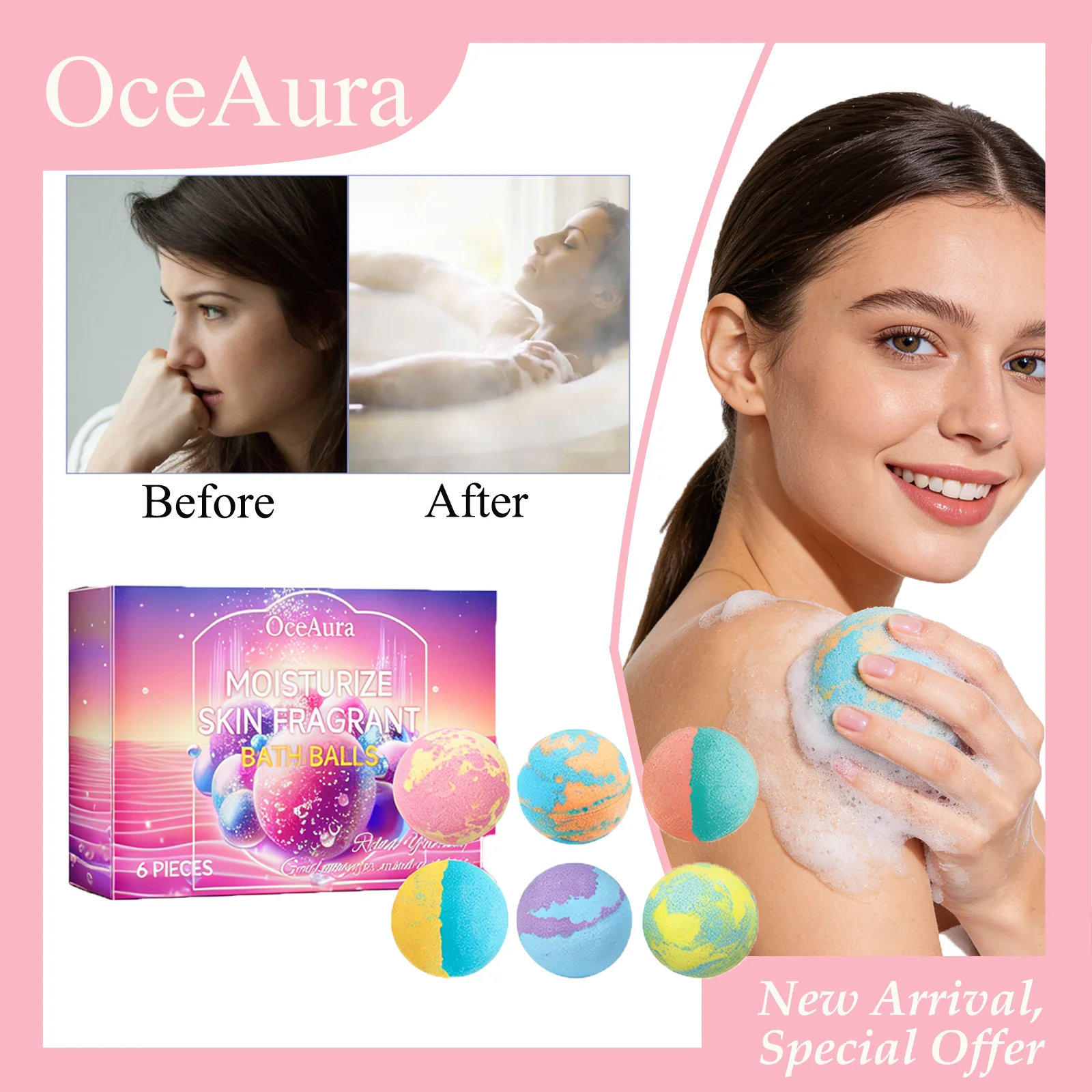 OCEAURA 6 шт. Ароматизированные увлажняющие бомбочки для ванны: снимают усталость, уменьшают морщины, эффективно увлажняют и очищают кожу.
OCEAURA 6 шт. Ароматизированные увлажняющие бомбочки для ванны: снимают усталость, уменьшают морщины, эффективно увлажняют и очищают кожу.