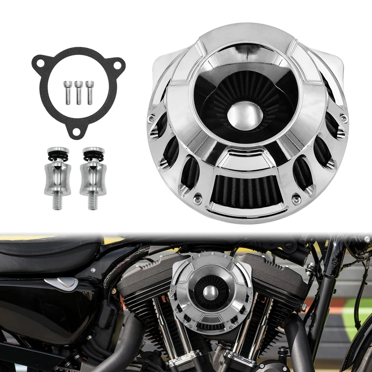 M8 Engine Chrome CNC Cut Gray Air Filter Fit Harley Road King Special 2024-2025 Ultra Limited 2024
M8 Engine Chrome CNC Cut Gray Air Filter Fit Harley Road King Special 2024-2025 Ultra Limited 2024