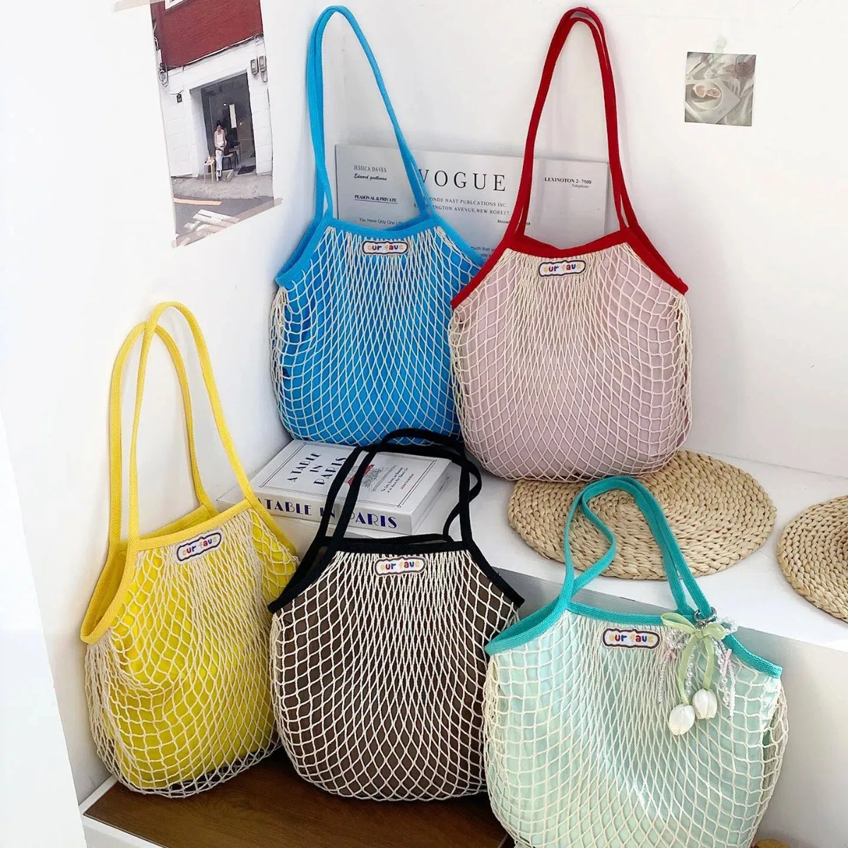 Korean Style Mesh Tote Bag Women Summer Net Shoulder Bag Large Capacity Crochet Shopper Bag Candy Color Beach Handbag Casual Eco
Korean Style Mesh Tote Bag Women Summer Net Shoulder Bag Large Capacity Crochet Shopper Bag Candy Color Beach Handbag Casual Eco