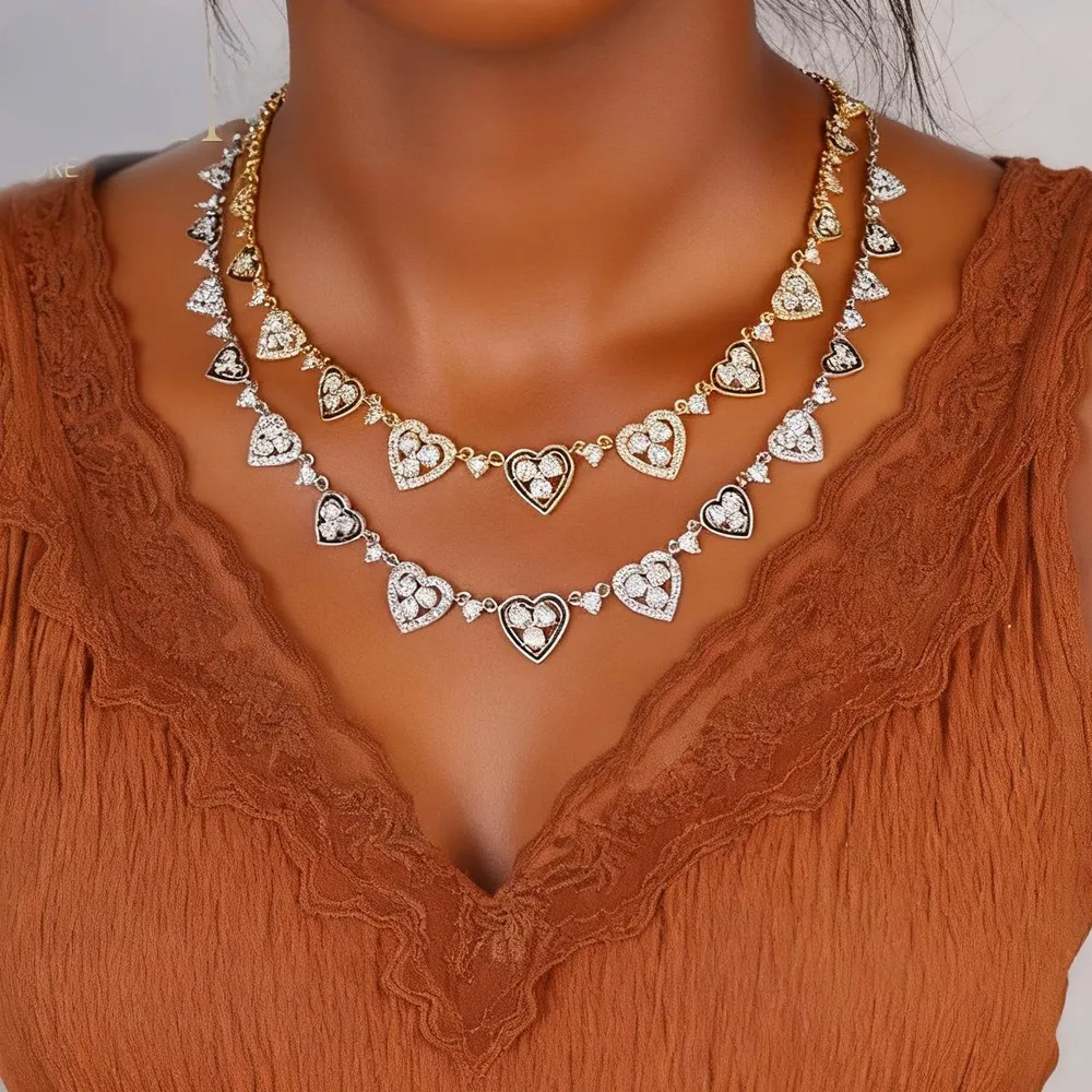 Women's Heart-Shaped Zircon Necklace, Stylish, Simple, and luxurious, Perfect for Parties and Anniversaries.
Women's Heart-Shaped Zircon Necklace, Stylish, Simple, and luxurious, Perfect for Parties and Anniversaries.