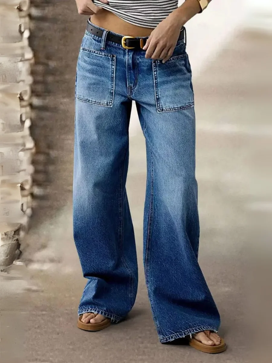 【HME】Женские широкие джинсы со средней посадкой, свободный крой в уличном стиле в стиле ретро, застежкой на пуговицы, прямой ноге и длиной до пола.
【HME】Женские широкие джинсы со средней посадкой, свободный крой в уличном стиле в стиле ретро, застежкой на пуговицы, прямой ноге и длиной до пола.