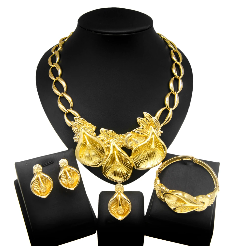 Classic Bold Italian Gold Big Jewelry Set 18K Gold Plated Statement Necklace Earrings Bracelet Ring for Women Party Jewel
Classic Bold Italian Gold Big Jewelry Set 18K Gold Plated Statement Necklace Earrings Bracelet Ring for Women Party Jewel