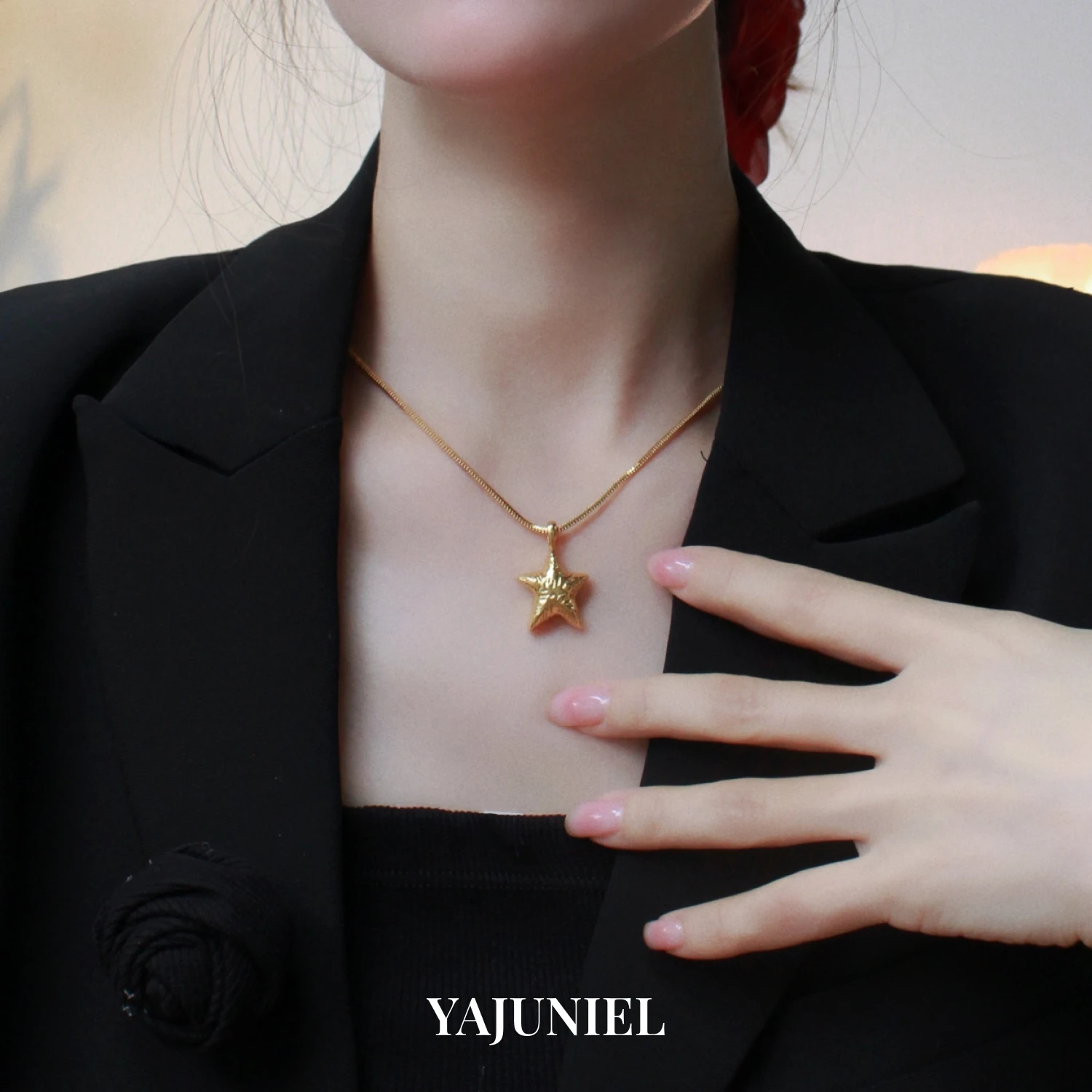 YAJUNIEL 24K Gold Plated Starfish Pendant Necklace Adjustable Long Snake Chain for Women Hypoallergenic Elegant Jewelry Gift
YAJUNIEL 24K Gold Plated Starfish Pendant Necklace Adjustable Long Snake Chain for Women Hypoallergenic Elegant Jewelry Gift