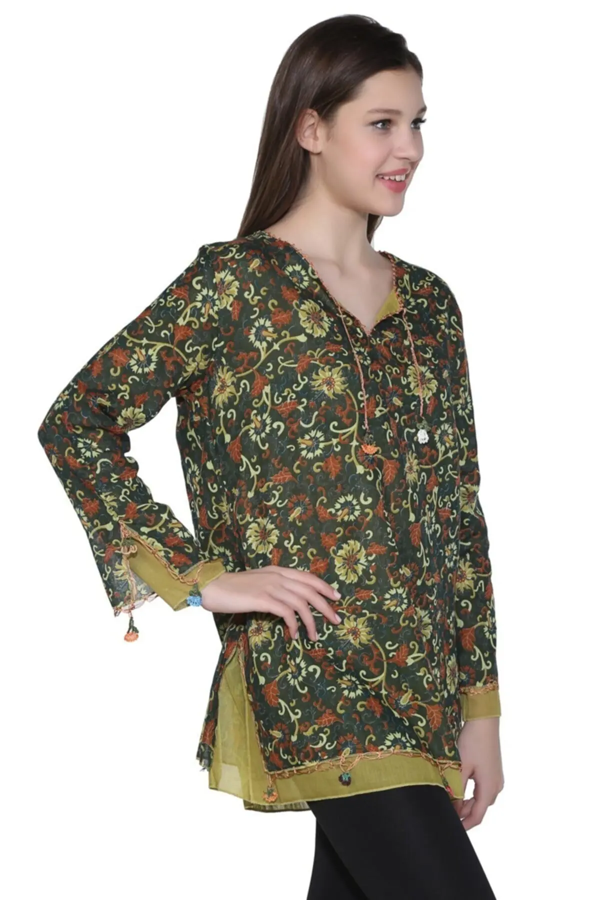 Şile Cloth Long Sleeve Waist Length Voile Slim Women's Summer Blouse Floral Pattern Turquoise - Green
Şile Cloth Long Sleeve Waist Length Voile Slim Women's Summer Blouse Floral Pattern Turquoise - Green