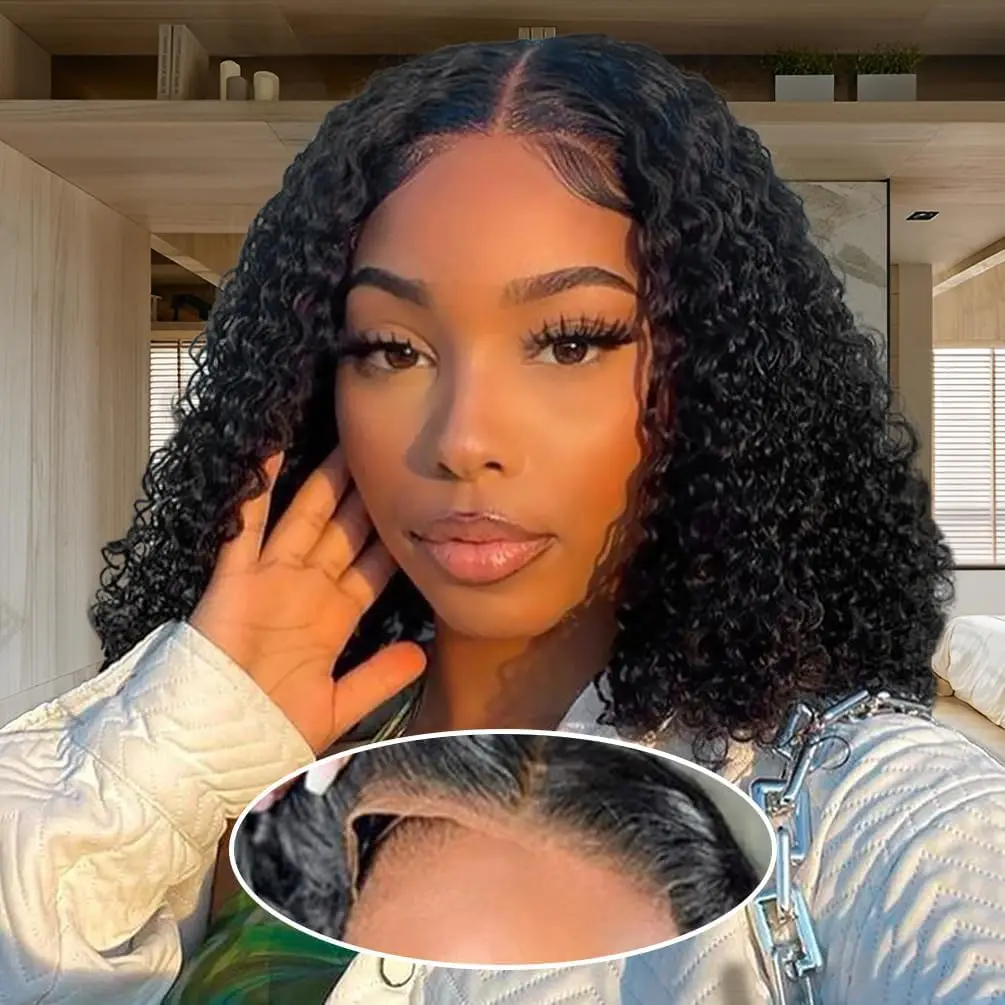 Wear And Go Glueless Wigs 12 Inch Kinky Curly Bob Wig Human Hair 4x4 Pre Cut Lace Closure Short Bob Human Hair Wigs For Woman
Wear And Go Glueless Wigs 12 Inch Kinky Curly Bob Wig Human Hair 4x4 Pre Cut Lace Closure Short Bob Human Hair Wigs For Woman