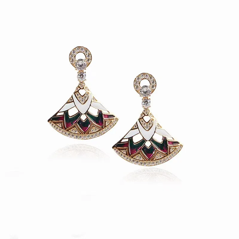 Fashion luxury women's fan earrings Creative Bohemian gradient burn blue fan earrings necklace set for women
Fashion luxury women's fan earrings Creative Bohemian gradient burn blue fan earrings necklace set for women