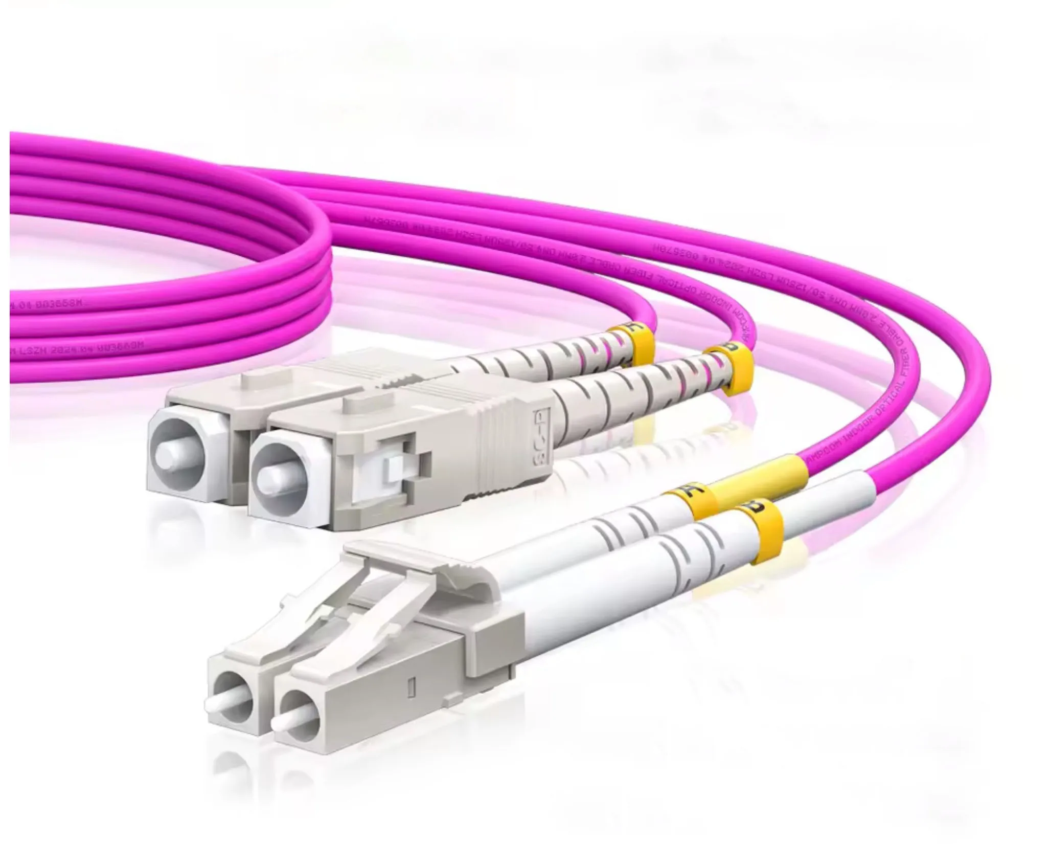 LC to SC UPC OM4 Fiber Optic Patch Cable 40G Multi Mode Duplex, 50/125μm, OD 2.0mm, LSZH OFNR
LC to SC UPC OM4 Fiber Optic Patch Cable 40G Multi Mode Duplex, 50/125μm, OD 2.0mm, LSZH OFNR