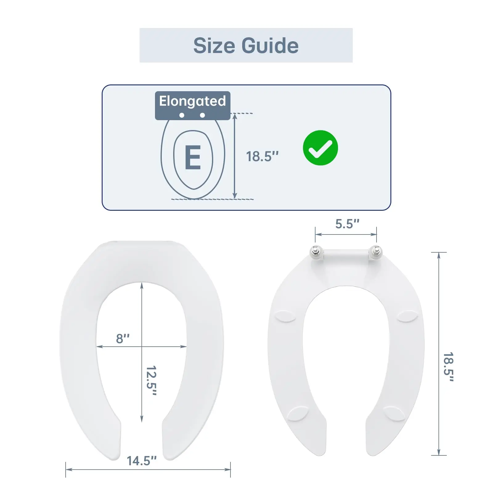 Heavy Duty Open Front Toilet Seat Without Cover Will Never Loosen and Reduce Call-Backs,Public Toilet Lid Elongated Safe, for Office,Church,Hospital(White 18.5")
Heavy Duty Open Front Toilet Seat Without Cover Will Never Loosen and Reduce Call-Backs,Public Toilet Lid Elongated Safe, for Office,Church,Hospital(White 18.5")