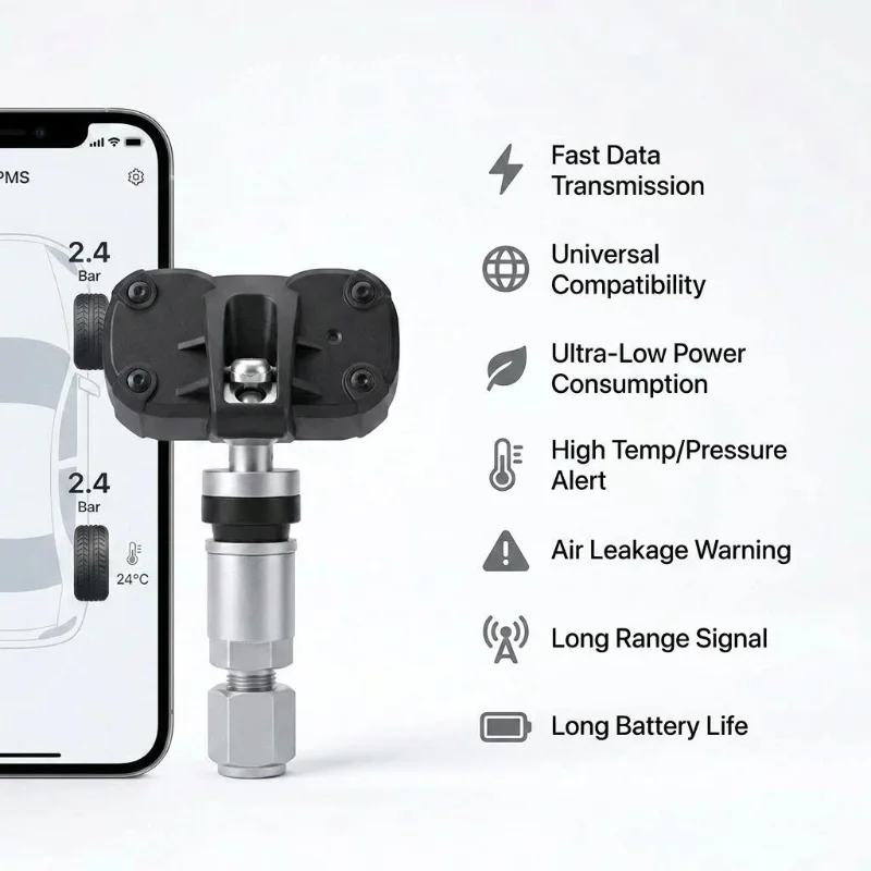 In Stock Car Tire Pressure Monitor Tire Abnormality Alarm Bluetooth 5.0 Connection To Mobile App Tire Pressure Sensor Detector
In Stock Car Tire Pressure Monitor Tire Abnormality Alarm Bluetooth 5.0 Connection To Mobile App Tire Pressure Sensor Detector