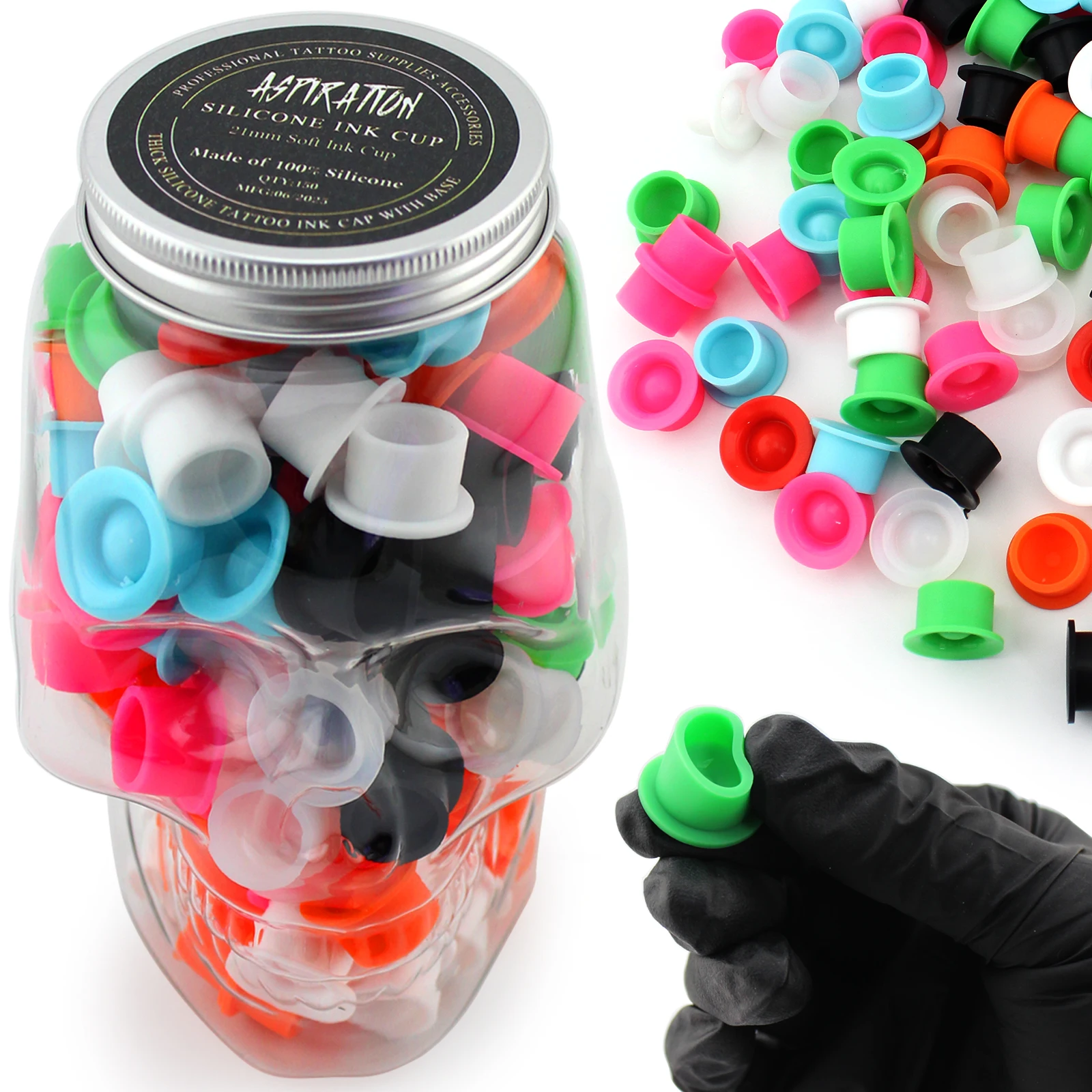 150pcs Premium Silicone Tattoo Ink Caps Mixed Color with Seal Packing
150pcs Premium Silicone Tattoo Ink Caps Mixed Color with Seal Packing