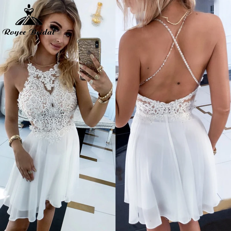 Exquisite O-Neck Sexy Backless Lace Up Beading Lace Appliques Knee-Length A-Line Wedding Dresses Netting Bridal robes de soirée
Exquisite O-Neck Sexy Backless Lace Up Beading Lace Appliques Knee-Length A-Line Wedding Dresses Netting Bridal robes de soirée