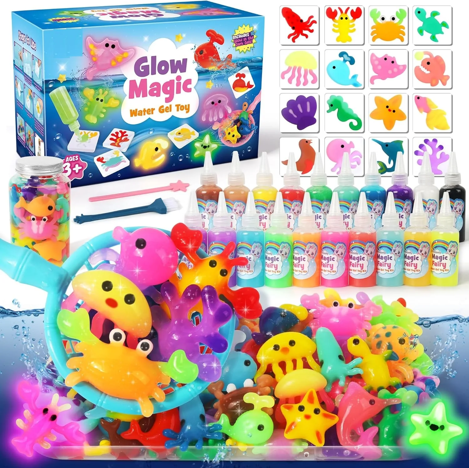 Magic Water Elf Toy Kit – Squishies for Kids, 20 Gels & 10 Molds, Magic Gel Water Pets Sensory DIY Craft Kit, Party Favors & Summer Gifts for Kids Ages 3+
Magic Water Elf Toy Kit – Squishies for Kids, 20 Gels & 10 Molds, Magic Gel Water Pets Sensory DIY Craft Kit, Party Favors & Summer Gifts for Kids Ages 3+