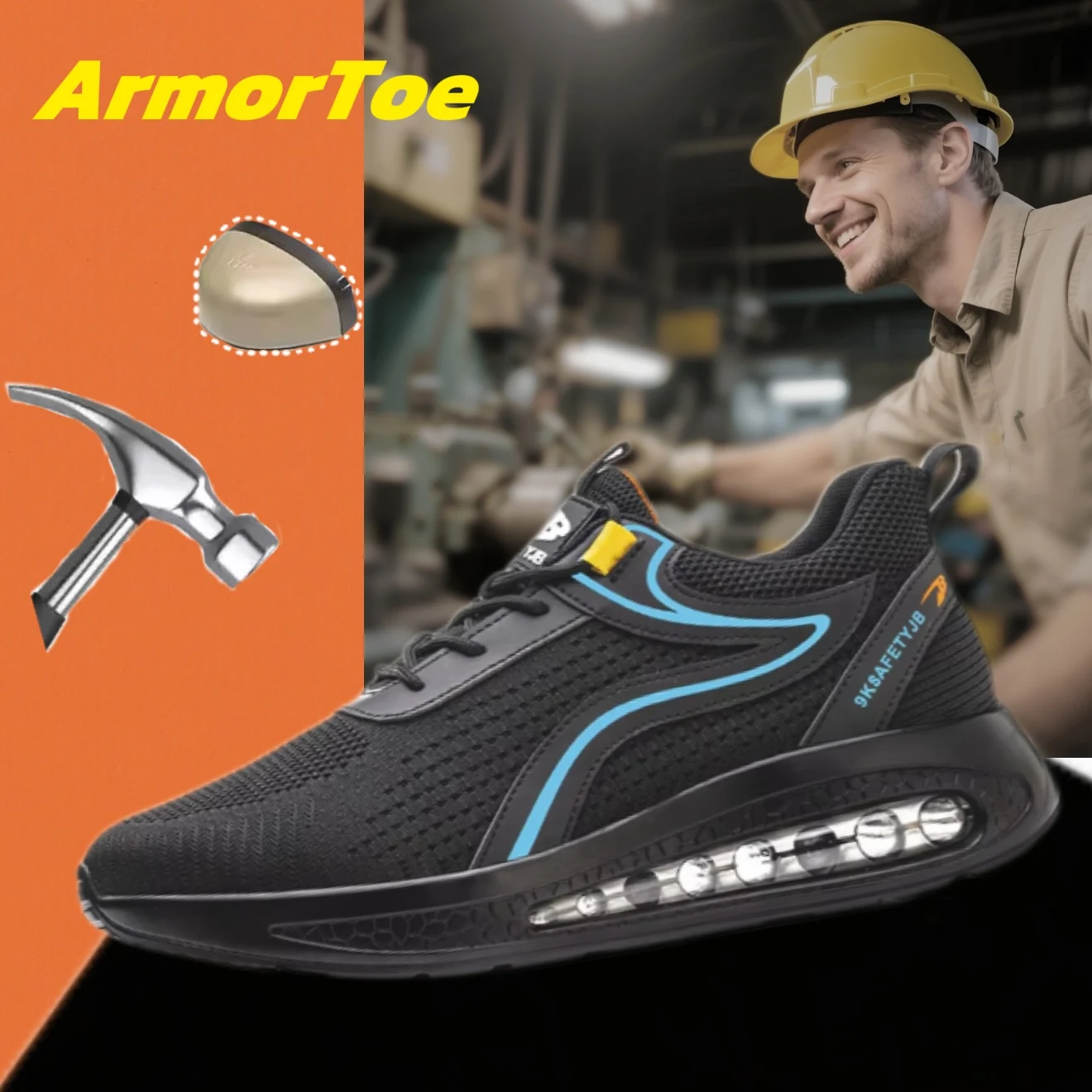 ArmorToe Steel Head Four Seasons Models Anti-smash Anti-stabbing Safety Shoes Air Cushion Shock-absorbing Work Shoes #Armor2755
ArmorToe Steel Head Four Seasons Models Anti-smash Anti-stabbing Safety Shoes Air Cushion Shock-absorbing Work Shoes #Armor2755