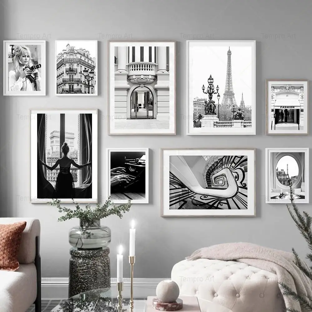 Fashion Paris Street Tower Vintage Girl Black White Wall Art Canvas Painting Nordic Poster Prints Picture Living Room Home Decor
Fashion Paris Street Tower Vintage Girl Black White Wall Art Canvas Painting Nordic Poster Prints Picture Living Room Home Decor