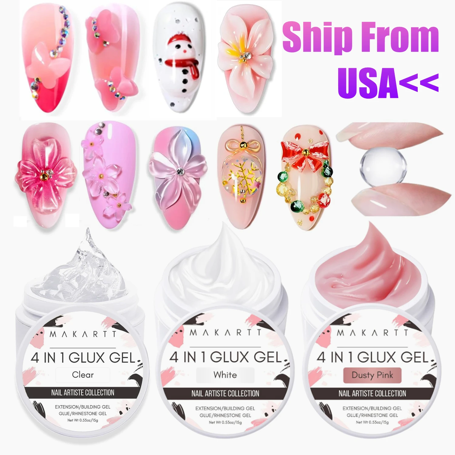 Solid Builder Nail Gel, Makartt 15ML 4-in-1 Non-sticky Gel for Extension 3D Sculpting Nails, UV Glue for Acrylic Tips ,Gems
Solid Builder Nail Gel, Makartt 15ML 4-in-1 Non-sticky Gel for Extension 3D Sculpting Nails, UV Glue for Acrylic Tips ,Gems