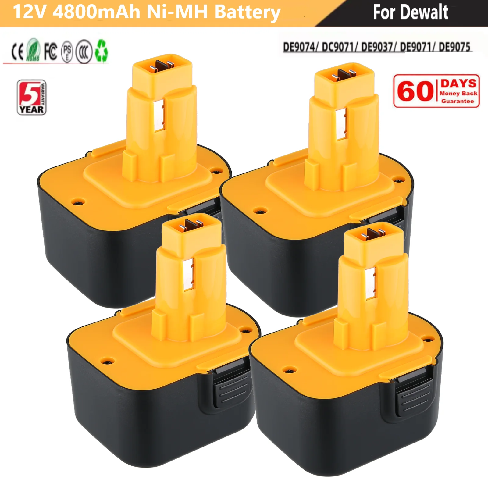 1/2/4Pcs 12V 4.8Ah DC9071 Ni-MH Replace for Dewalt 12V Battery DC9071 DE9071 DW9072 DE9074 DE9075 DE9501 DW9071 DE9037 DE9072
1/2/4Pcs 12V 4.8Ah DC9071 Ni-MH Replace for Dewalt 12V Battery DC9071 DE9071 DW9072 DE9074 DE9075 DE9501 DW9071 DE9037 DE9072