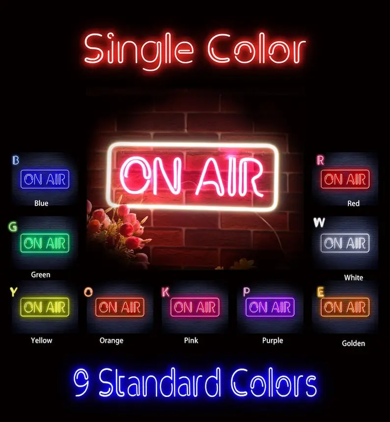 On Air Custom Neon Signs Decoration Flex Silicone LED Switch Wall Decor For Home Gaming Room Bar Pub Store Club Party Wall Decor
On Air Custom Neon Signs Decoration Flex Silicone LED Switch Wall Decor For Home Gaming Room Bar Pub Store Club Party Wall Decor