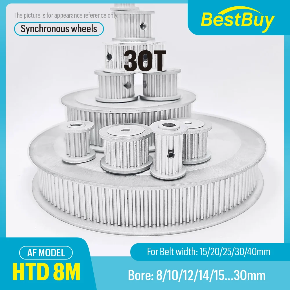 HTD 8M 30 Teeth Timing pulley Belt width 15mm~40mm HTD 8M 30 Teeth synchronous wheel Bore 8mm~30mm For HTD 8M 30T Gear Pulley
HTD 8M 30 Teeth Timing pulley Belt width 15mm~40mm HTD 8M 30 Teeth synchronous wheel Bore 8mm~30mm For HTD 8M 30T Gear Pulley