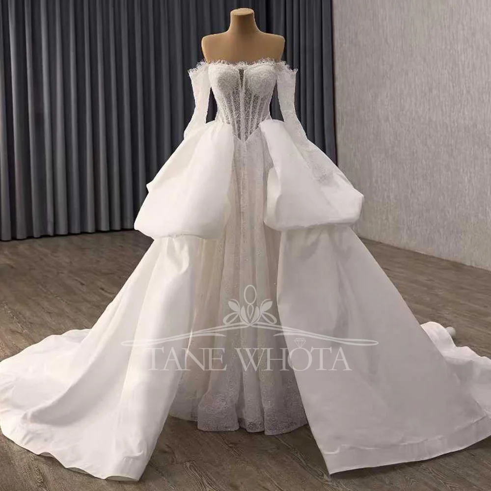Elegant Sweetheart Long Sleeve Wedding Dress Embroidery Sequined Lace Up Back Sheath Customizable Sexy Brautkleid 2025
Elegant Sweetheart Long Sleeve Wedding Dress Embroidery Sequined Lace Up Back Sheath Customizable Sexy Brautkleid 2025
