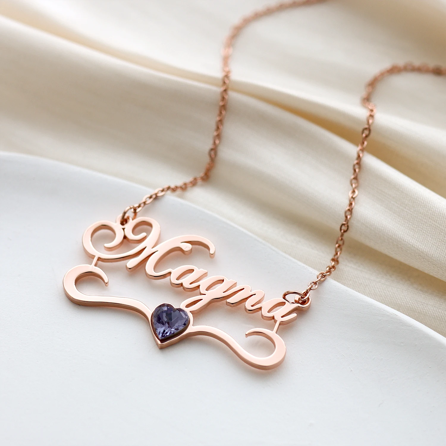 Crystal Name Necklace With Birthstone Custom Gold Plate Letter Pendant Personalized Stainless Steel Nameplate Jewerly Gift
Crystal Name Necklace With Birthstone Custom Gold Plate Letter Pendant Personalized Stainless Steel Nameplate Jewerly Gift
