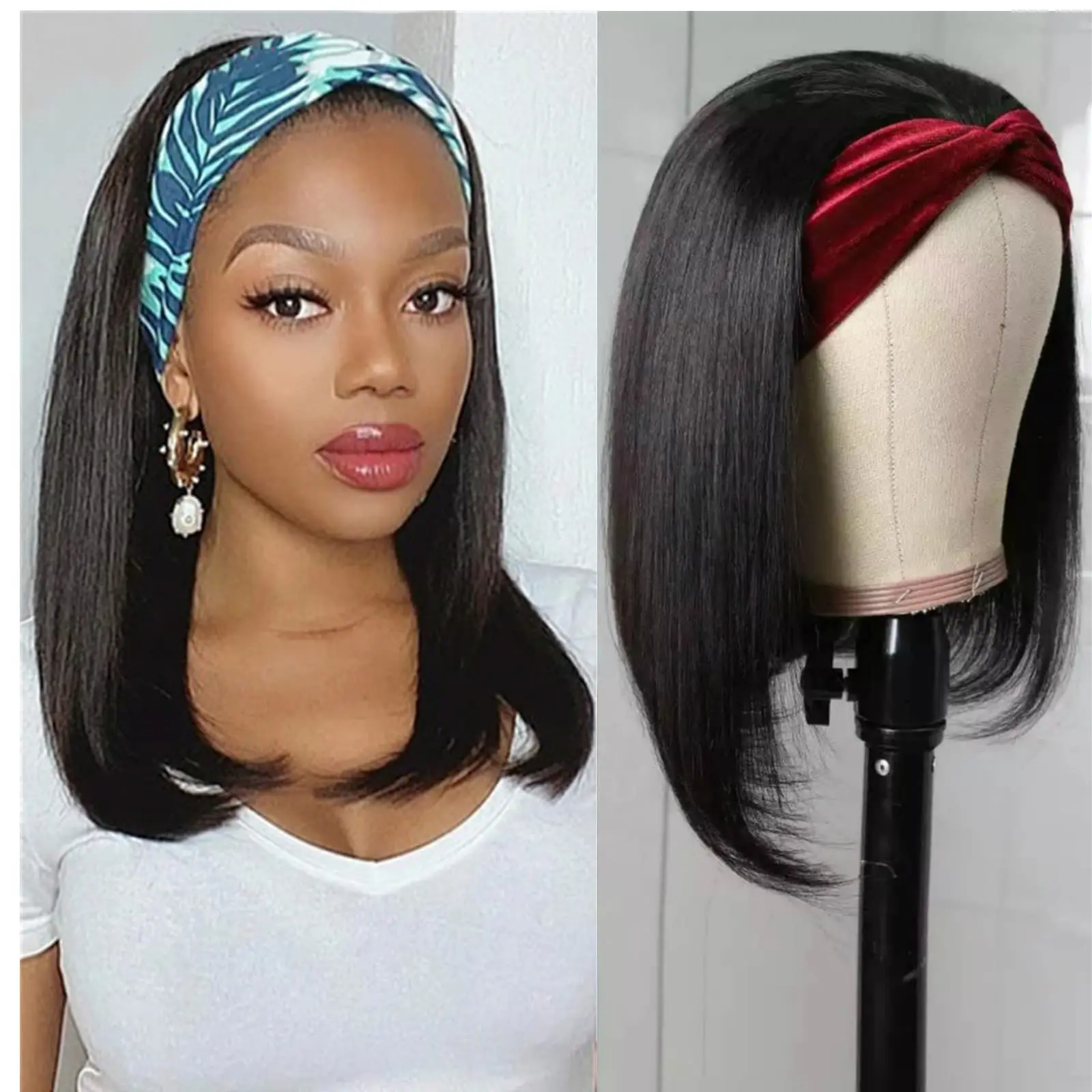 Short Bob Straight Headband Wig Human Hair Wigs Cheap Clearance 8"-16" Brazilian Remy Hair 150% Machine Made Scarf Wig For Women
Short Bob Straight Headband Wig Human Hair Wigs Cheap Clearance 8"-16" Brazilian Remy Hair 150% Machine Made Scarf Wig For Women