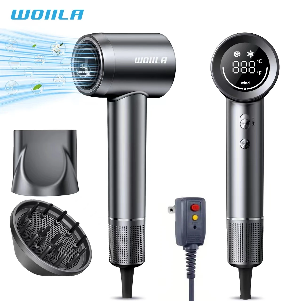Hair Dryer, 150000 RPM Professional High-Speed Blow Dryer 500 Millions Negative Ionic Care Hair Dryer for Fast Drying, Low Noise
Hair Dryer, 150000 RPM Professional High-Speed Blow Dryer 500 Millions Negative Ionic Care Hair Dryer for Fast Drying, Low Noise