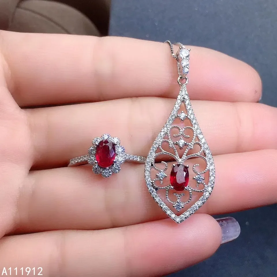 Boutique Jewelry 925 Pure Silver Plated Platinum Inlaid Natural Ruby Ring Pendant Women's Set with Hollow out Design, Gift Party
Boutique Jewelry 925 Pure Silver Plated Platinum Inlaid Natural Ruby Ring Pendant Women's Set with Hollow out Design, Gift Party