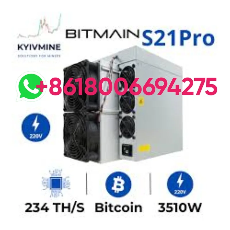 B. Ready To Ship Bitmain Antminer S21 PRO 234Th/s 3510W SHA-256 Algorithm Crypto Currency BTC Mining Machine
B. Ready To Ship Bitmain Antminer S21 PRO 234Th/s 3510W SHA-256 Algorithm Crypto Currency BTC Mining Machine