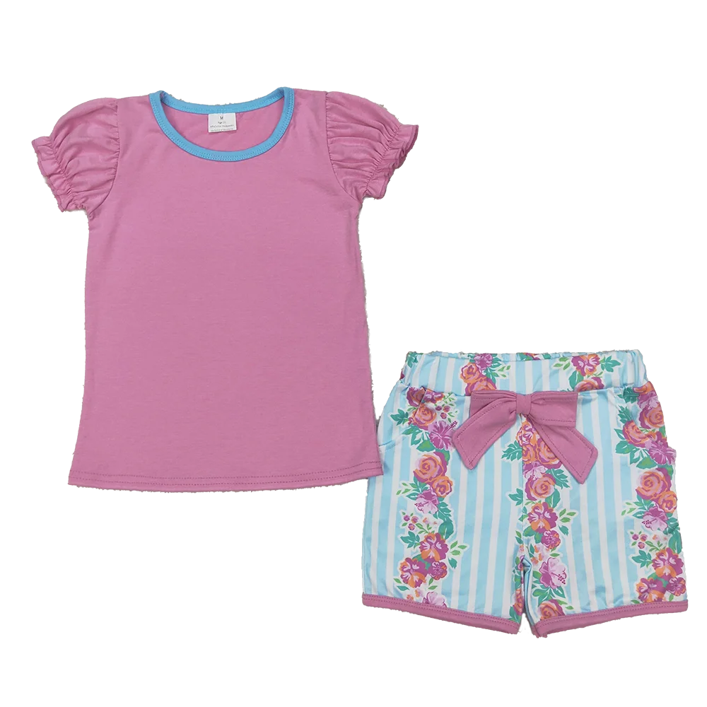 GSSO2389 Baby Girls Summer Outfits Short sleeves pink top floral shorts kids girls outfits
GSSO2389 Baby Girls Summer Outfits Short sleeves pink top floral shorts kids girls outfits