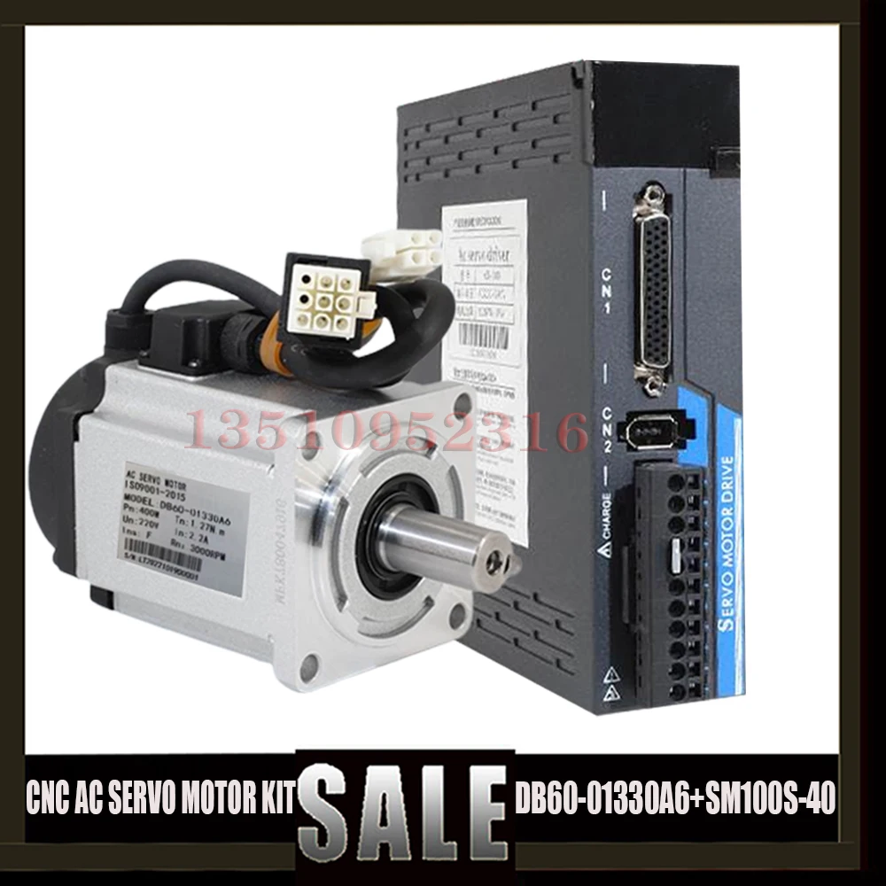 CNC 0.4KW AC Servo Motor Driver Kit DB60-01330A6+SM100S-40 400W Motor 1.27nm 3000rpm Input AC 220v Small Motor
CNC 0.4KW AC Servo Motor Driver Kit DB60-01330A6+SM100S-40 400W Motor 1.27nm 3000rpm Input AC 220v Small Motor