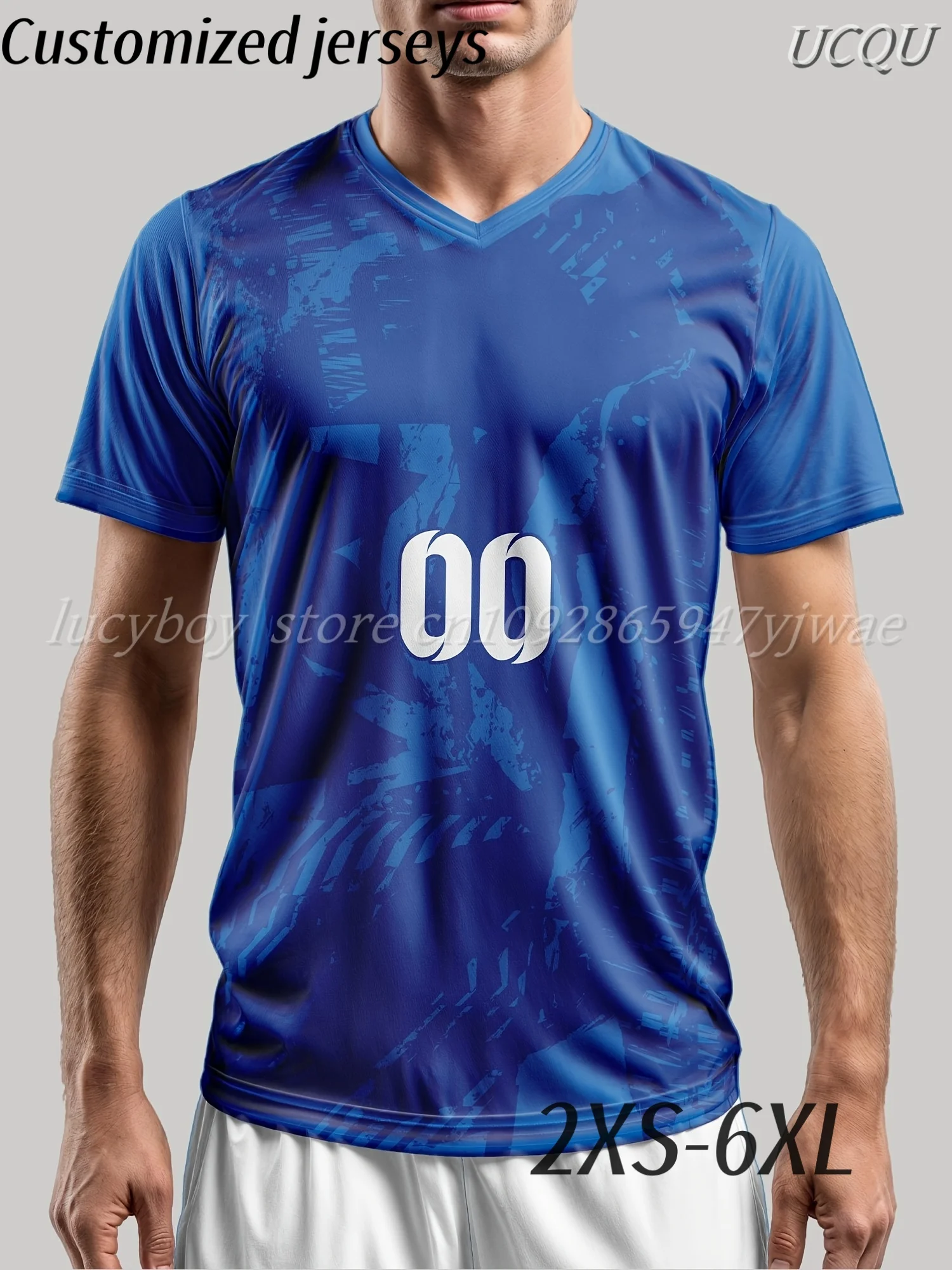 1 Pc Customized Personalized Men Blue V-Neck Number Name Any Text Anniversaries Wedding Athletic Meeting T-Shirt Men Clothing
1 Pc Customized Personalized Men Blue V-Neck Number Name Any Text Anniversaries Wedding Athletic Meeting T-Shirt Men Clothing
