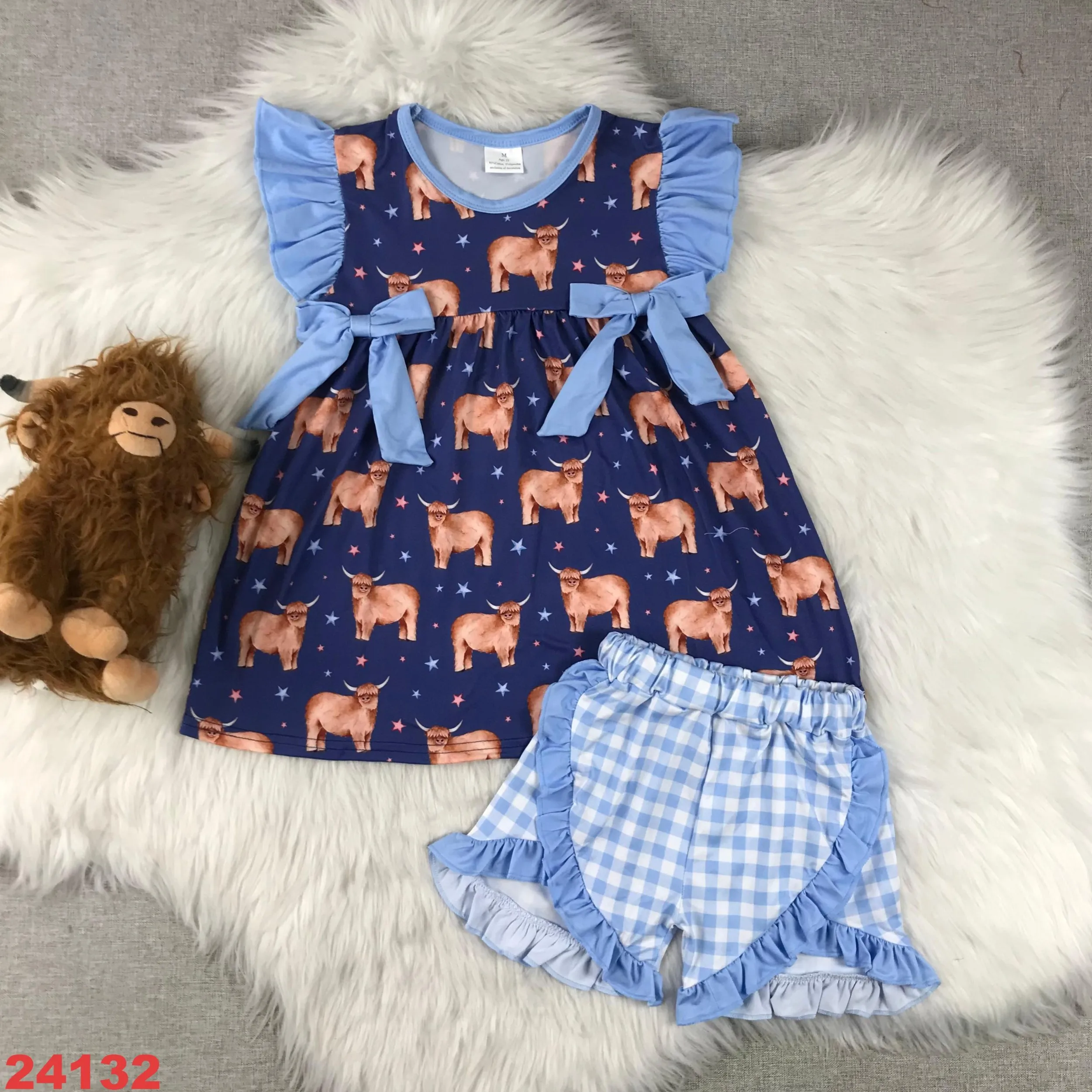 Summer Girls Flutter SleeveTunic Shorts Outfit Toddler Kids Western Cows Clothes Kids
Summer Girls Flutter SleeveTunic Shorts Outfit Toddler Kids Western Cows Clothes Kids