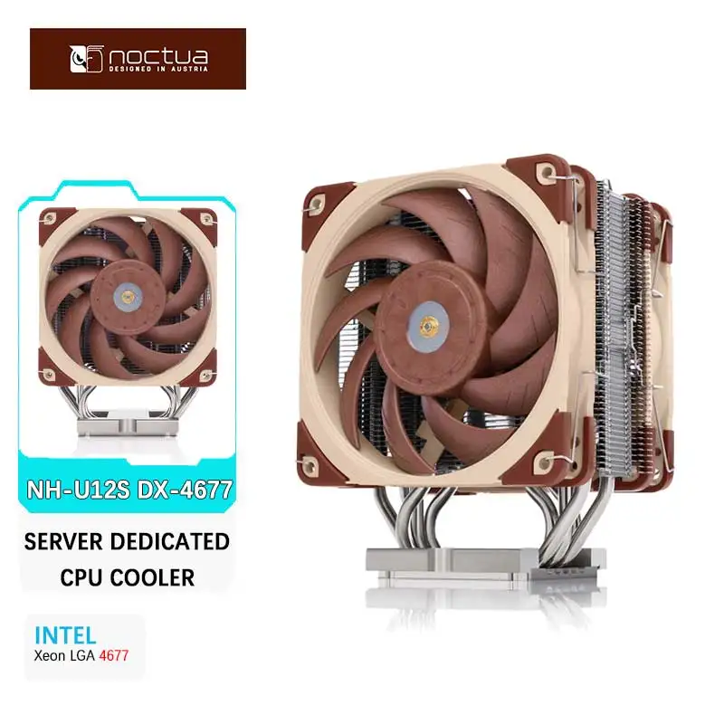 NOCTUA 5 тепловых трубок NH-U12S DX-4677 INTEL Xeon LGA4677 Серверный радиатор воздушного охлаждения, оснащенный 2 вентиляторами NF-A12x25 ШИМ
NOCTUA 5 тепловых трубок NH-U12S DX-4677 INTEL Xeon LGA4677 Серверный радиатор воздушного охлаждения, оснащенный 2 вентиляторами NF-A12x25 ШИМ