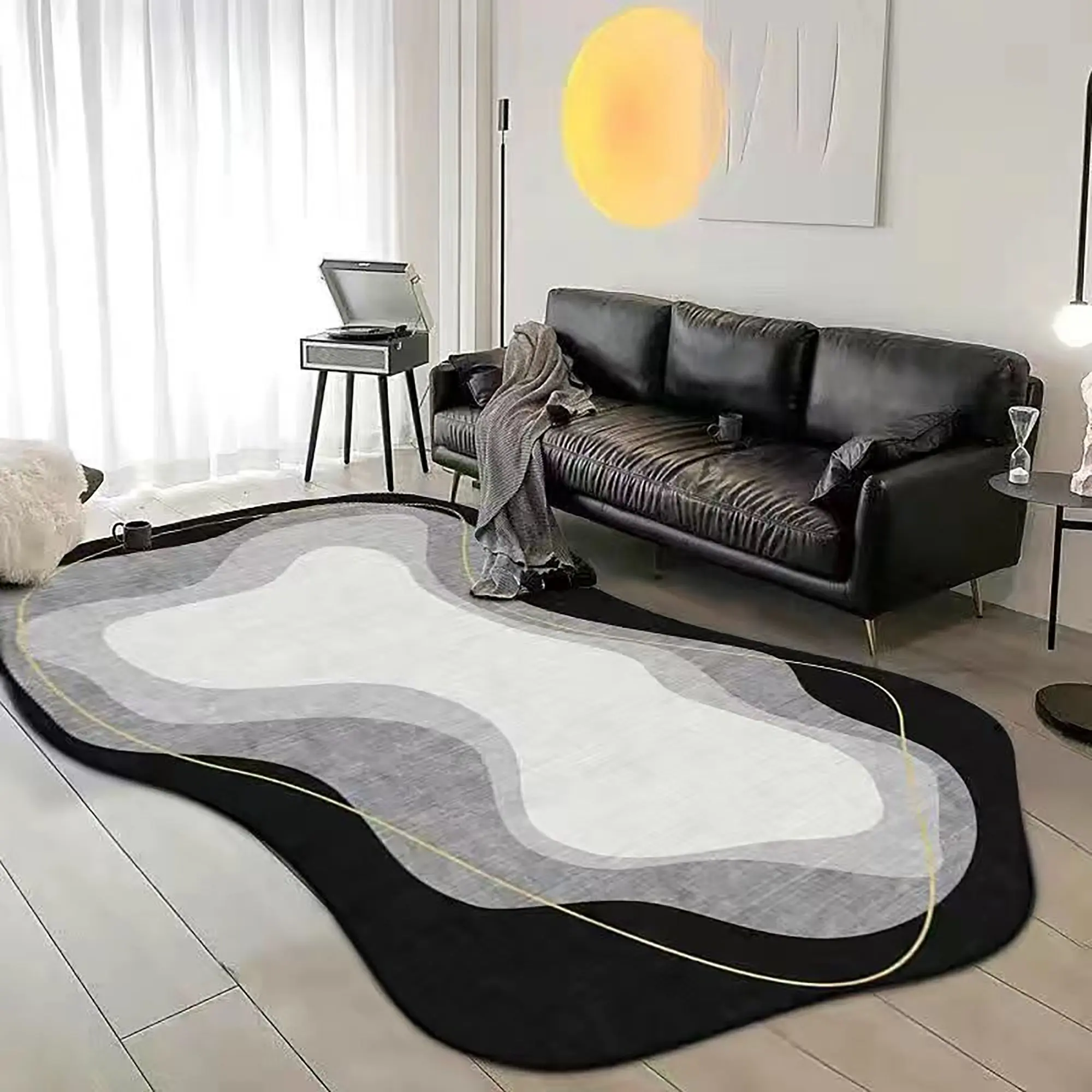 Minimalist Black Grey Rug Geometric Gradient Home Decor Abstract Floor Mat Modern Living Room Soft Flannel Non Slip Carpet Gifts
Minimalist Black Grey Rug Geometric Gradient Home Decor Abstract Floor Mat Modern Living Room Soft Flannel Non Slip Carpet Gifts